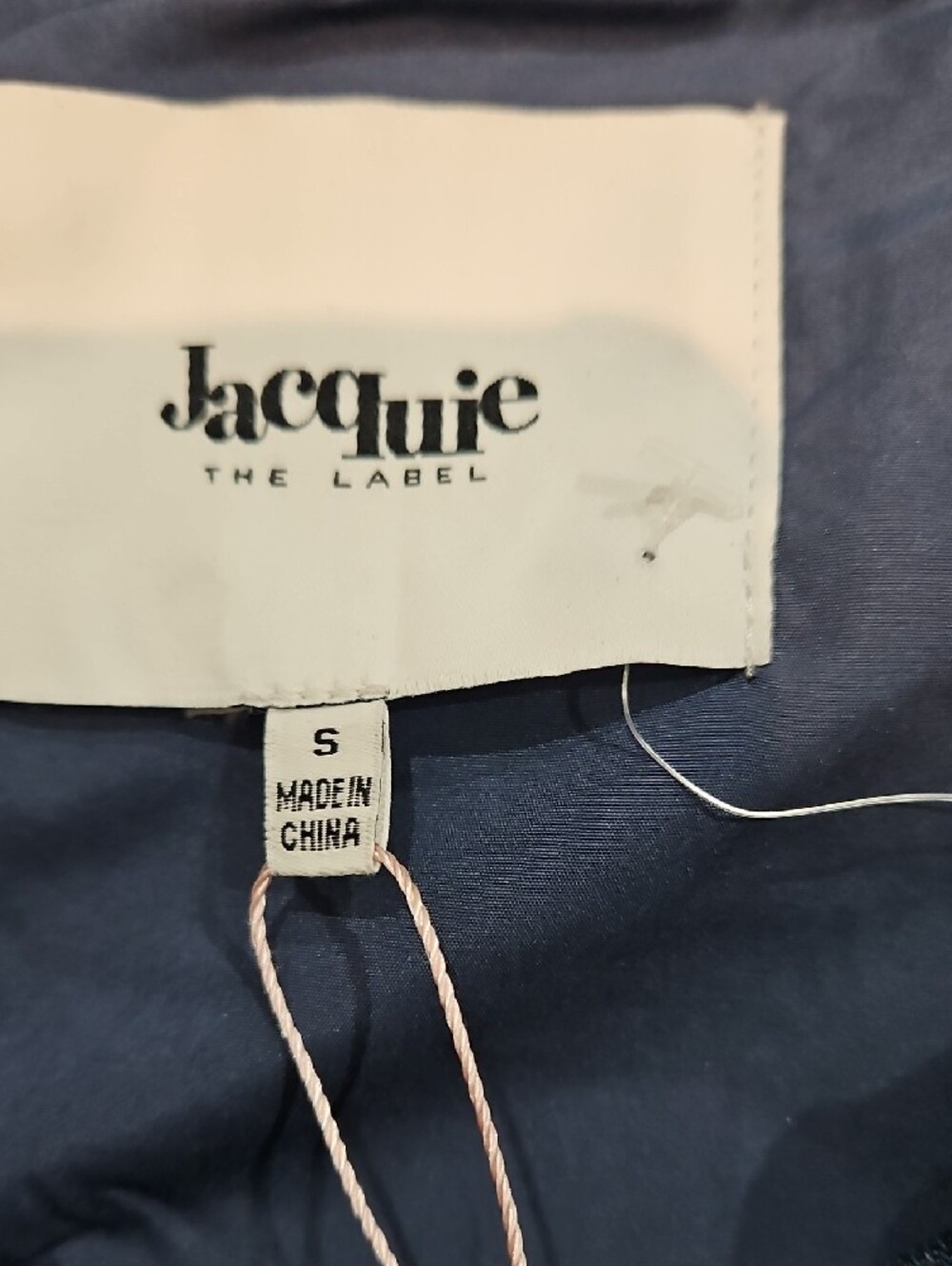 Jacqui E Cream Floral Tapestry Jacket with Blue Denim Collar - Picture 2 of 3